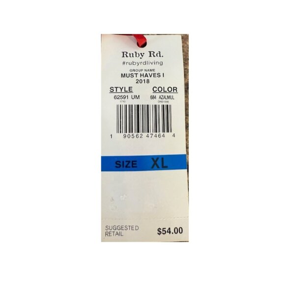 Ruby Rd Women’s Short Sleeve Printed Knit Top XL NWT - Picture 6 of 6